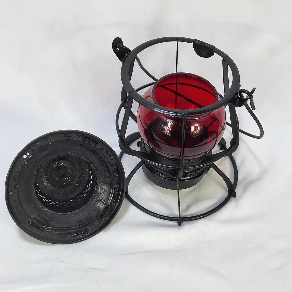Keystone Lantern Co Philadelphia The Casey Railroad Lantern Red Globe Vintage